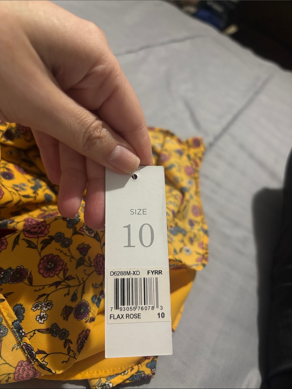 NWT Donna Morgan Flax Rose Yellow Floral Dress size 10 - Picture 10 of 10